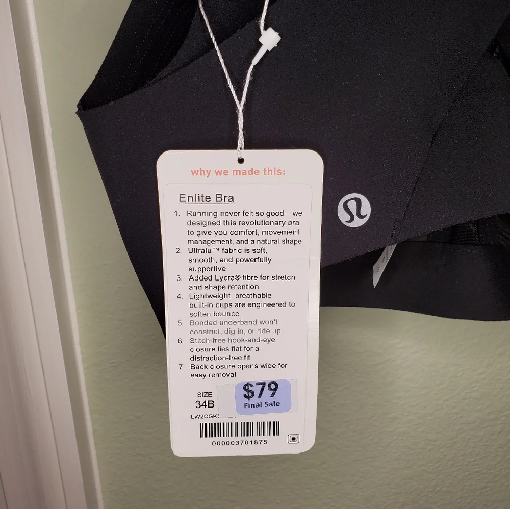 NWT LULULEMON ENLITE BRA SIZE 34B - Picture 7 of 7